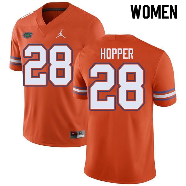 NCAA Florida Gators Ty'Ron Hopper Women's #28 Jordan Brand Orange Stitched Authentic College Football Jersey RBX3764ZQ